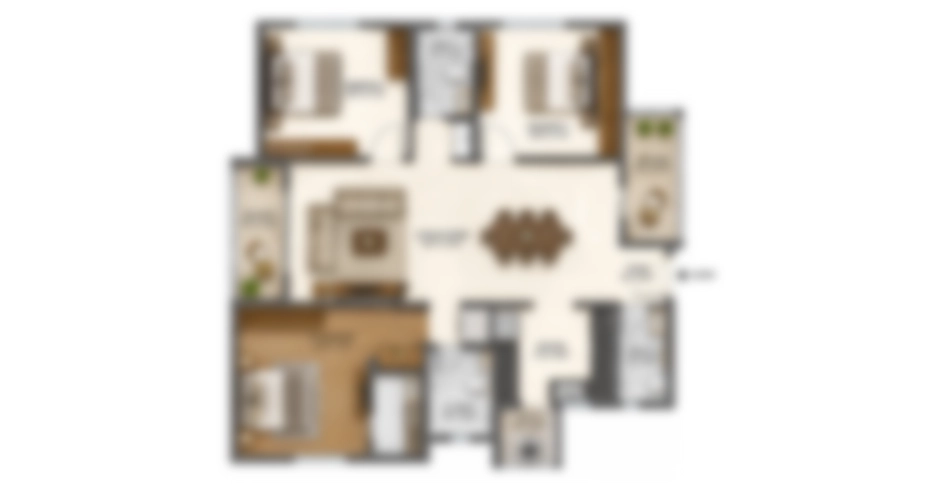 Prestige Falcon City Thane 2 BHK Floor Plan
