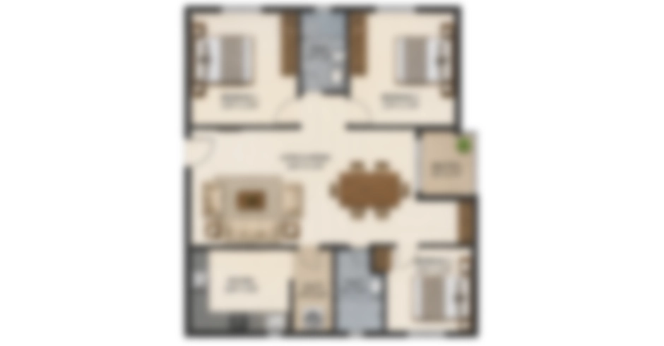 Prestige Falcon City Thane 3 BHK Floor Plan